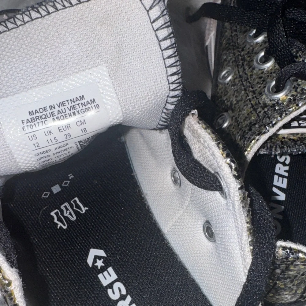 Converse Kids Black Glitter Sneakers